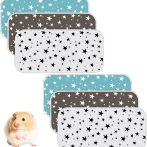 rflaueo 6pcs Guinea Pig Cage Liners Guinea Pig Bedding Reusable Fast Absorbent Waterproof Puppy Pee Pads for Small Animals Pet Cat Hamster Rabbit Liners(U160-6)